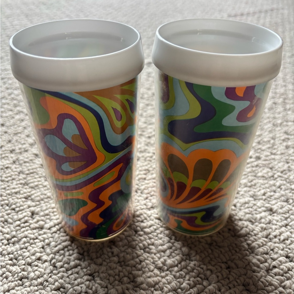 1960s Colorful Swirl Pattern Tumblers